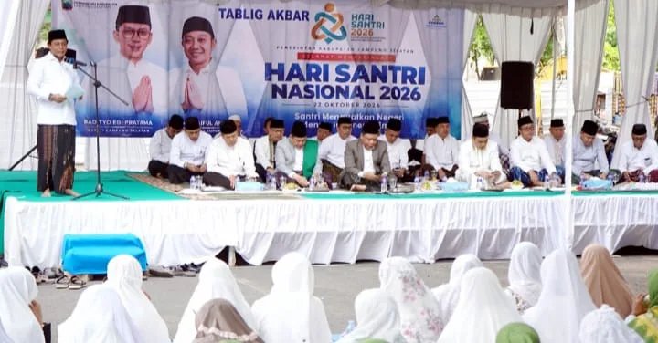 Hari Santri Nasional 2026 di Masjid Agung Lampung Selatan, Kalianda, Kamis (22/10/2026).